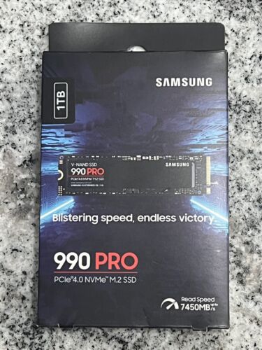 New Samsung M.2 990 Pro 1TB PCIe Gen4 NVMe M.2 MZ-V9P1T0