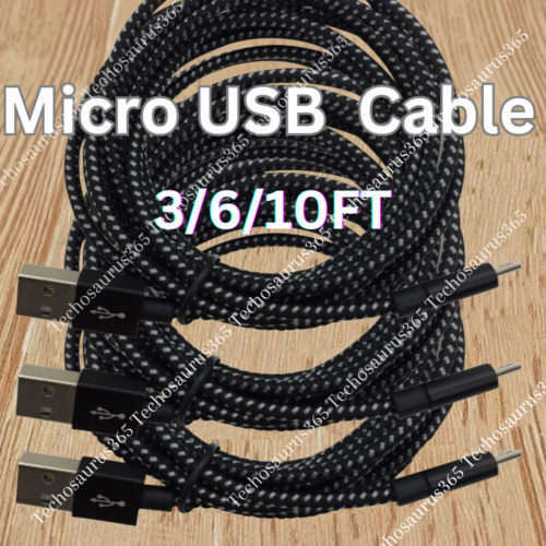 Micro USB Fast Charger Data Sync Cable Cord 3/6/10Ft For Samsung HTC Android LG