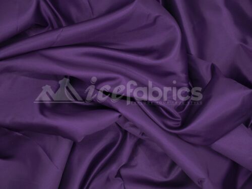 Purple Bridal Satin Fabric Silky By The Yard- Soft Thick Satin-