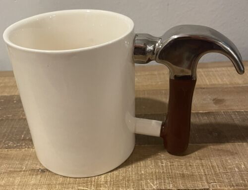 Hammer Handle Coffee Cup, 16 Ounce Ceramic Mug. Handyman Special.