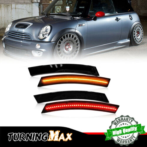 For Mini Cooper R50 R53 R52 Smoked Front Amber Rear Red  LED Side Marker Lights