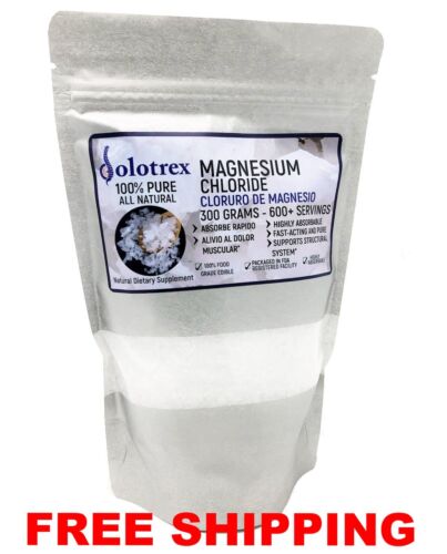 Cloruro de Magnesio 100% PURE Magnesium Chloride 300g Over 600 Servings 0.66 LBS