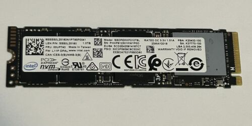 Intel 7600P 1TB SSD M.2 2280 PCIE NVME 3D-NAND SSD SSDPEKKF010T8L 99%~100% Life