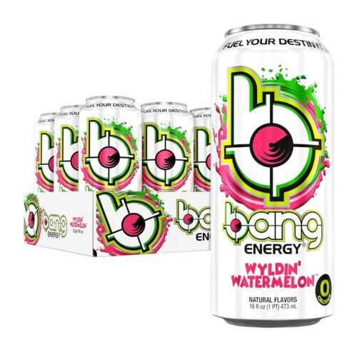 Bang Energy Wyldin’ Watermelon, Sugar-Free Energy Drink, 16-Ounce (Pack of 12)