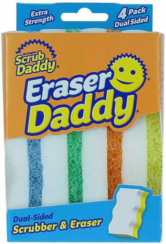 Scrub Daddy – Eraser Daddy Dual-Sided Scrubber and Eraser – 4 Count