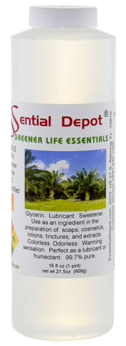 Glycerin Vegetable -1 Pint-Non GMO-Sustainable Palm Derived-Pharmaceutical Grade