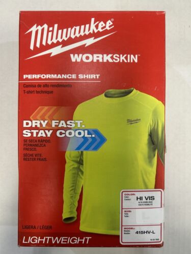 Milwaukee DISCOUNTED 415 Yellow & Gray Workskin Long Sleeve Shirts- See Sizes