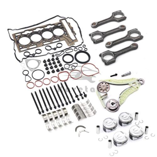 N14 1.6L Engine Rebuild Pistons Rods Gasket Timing Kit For Mini Cooper S R55 R56