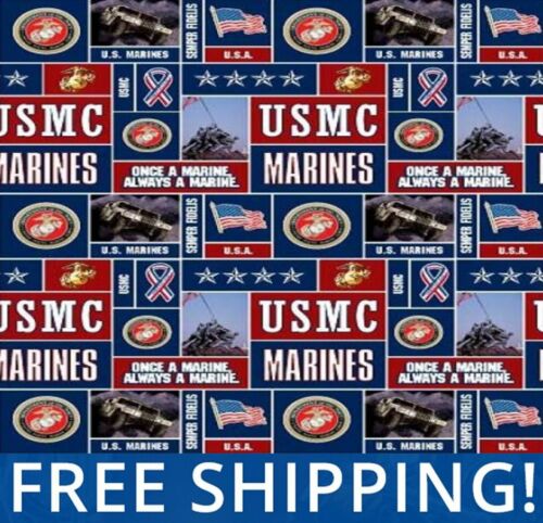 United States Marine Corps Fleece Fabric – 60″ Wide – Sold by The Yard & Bolt