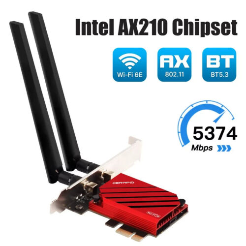 AX210 Wireless WiFi 6E PCI-E Card 5400M Bluetooth 5.3 Network Adapter for Gaming