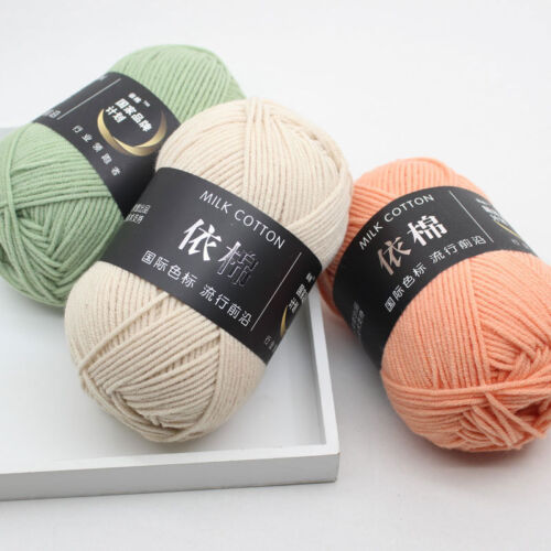 62 Colors Milk Cotton Skeins Hand Knitting Wool Baby Crochet Chunky Yarn 50g