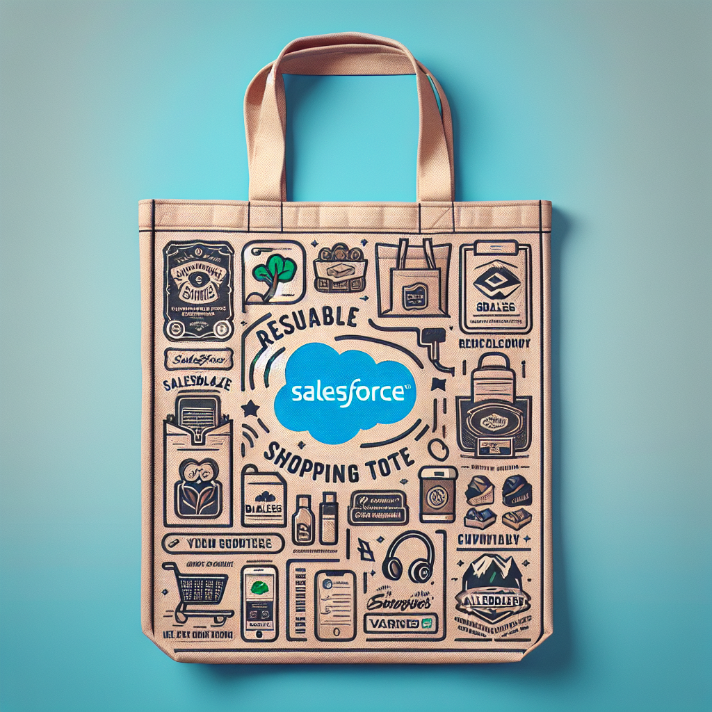 Make a Statement with the Salesforce Salesblazer Recycled Cotton Cinch Bag Reusable Shopping Tote