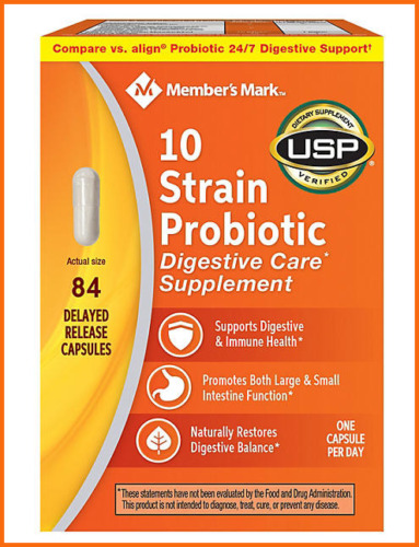 Members Mark 10-Strain Probiotic 84ct Digestive Immune Health Compare to Align