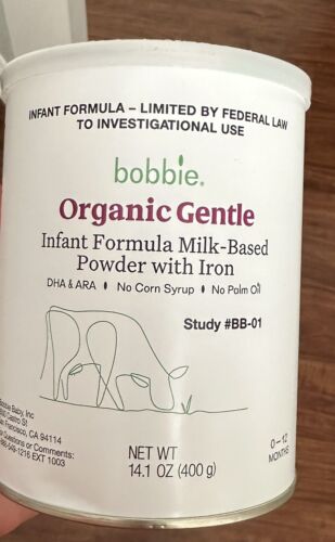 4 Bobbie Organic Gentle Infant Formula-14.1 oz Each MILK BASE Powder with IRON