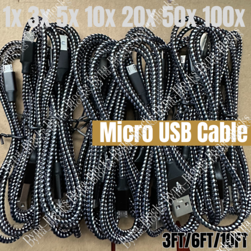 Heavy Duty Micro USB Fast Charger Data Cable Cord For Samsung LOT Android HTC LG