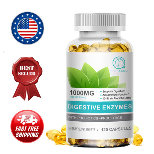 Digestive Enzymes with Prebiotic Probiotics Gas Constipation Bloating Relief