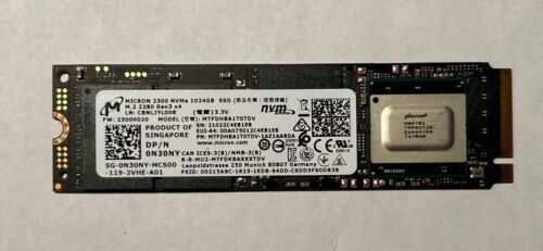 1TB NVMe PCIe Gen3 x4 SSD Micron 2300 MTFDHBA1T0TDV 1024GB DPN 0N30NY 98% Life