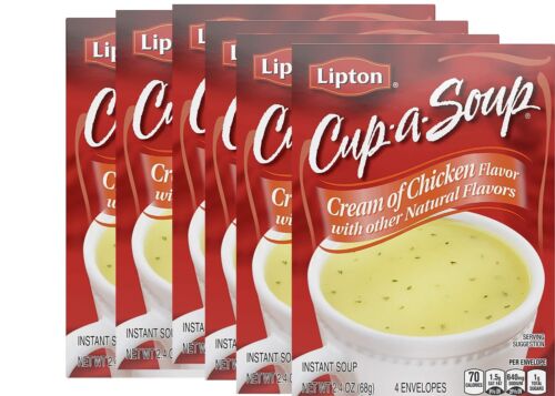 Lipton Cup-a-Soup Instant Soup Cream of Chicken 2.4 Oz 4 Count Pk 6