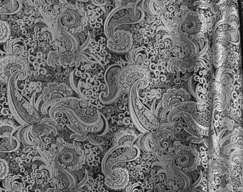 Silver Black Paisley Metallic Brocade Fabric 60” Width Sold By The Yard