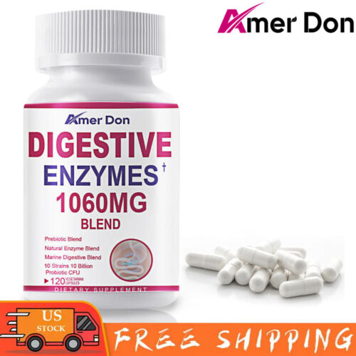 120 Digestive Enzymes Prebiotic & Probiotics Gas, Constipation & Bloating Relief