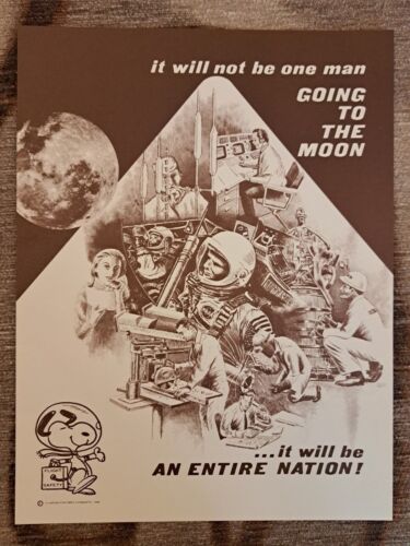 NASA Space Poster Snoopy  An Entire Nation Small 10.5″x8″ Size Original  