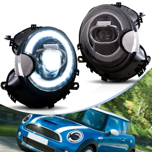 Pair VLAND LED Headlights For 2010-16 Mini Cooper Countryman R60 W/Animation DRL