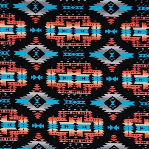 Black Canyon Native American Fleece Fabric – 60″ Wide – Sold by The Yard & Bolt