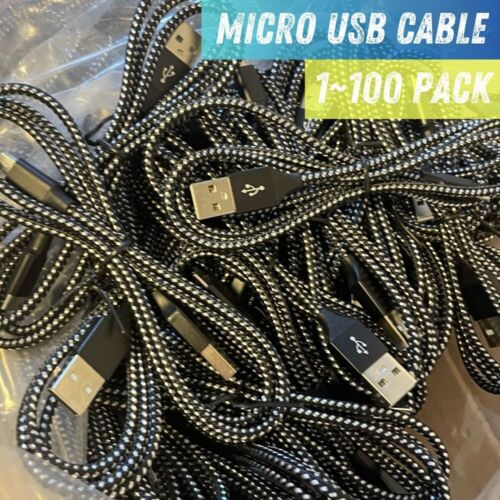 3/6/10ft Micro USB Fast Charging Cable For Samsung LG Android Phone Charger LOT