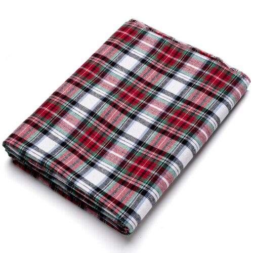 Red & White Plaid Cotton Flannel Fabric – 60″ Wide – Sold by the Yard and Bolt