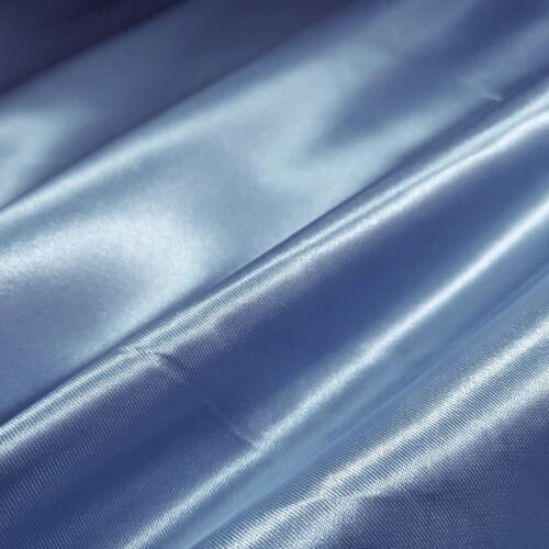 BABY BLUE MEDIUM SATIN BRIDAL DRESS FABRIC 58″ GLOSSY BY THE YARD CINDERELLA