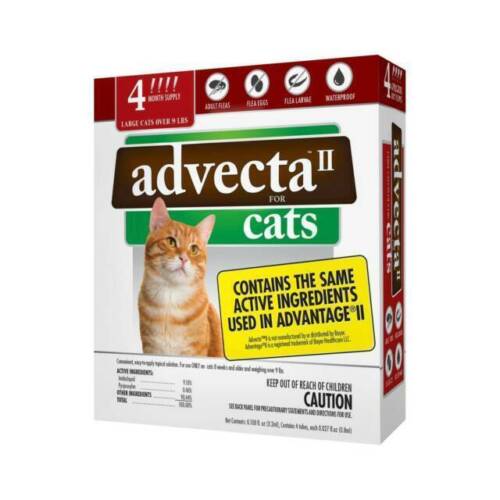 Advecta Plus Flea and Tick Treatment for Large Cats Over 9 Lbs – 4 Count