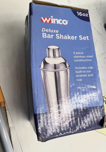 (QTY 4) Winco Deluxe Bar Shaker 16 Ounce Stainless Steel  BL-3P “Fast Shipping”