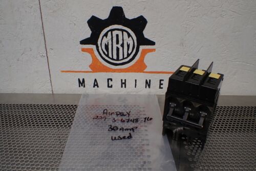 Airpax 229-3-6748-16 Circuit Breaker 30A 3Pole Used With Warranty See All Pics