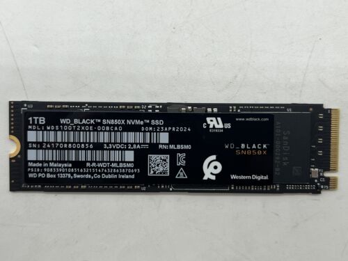 Western Digital WD Black SN850X 1TB NVMe Internal Gaming SSD WDS100T2X0E New