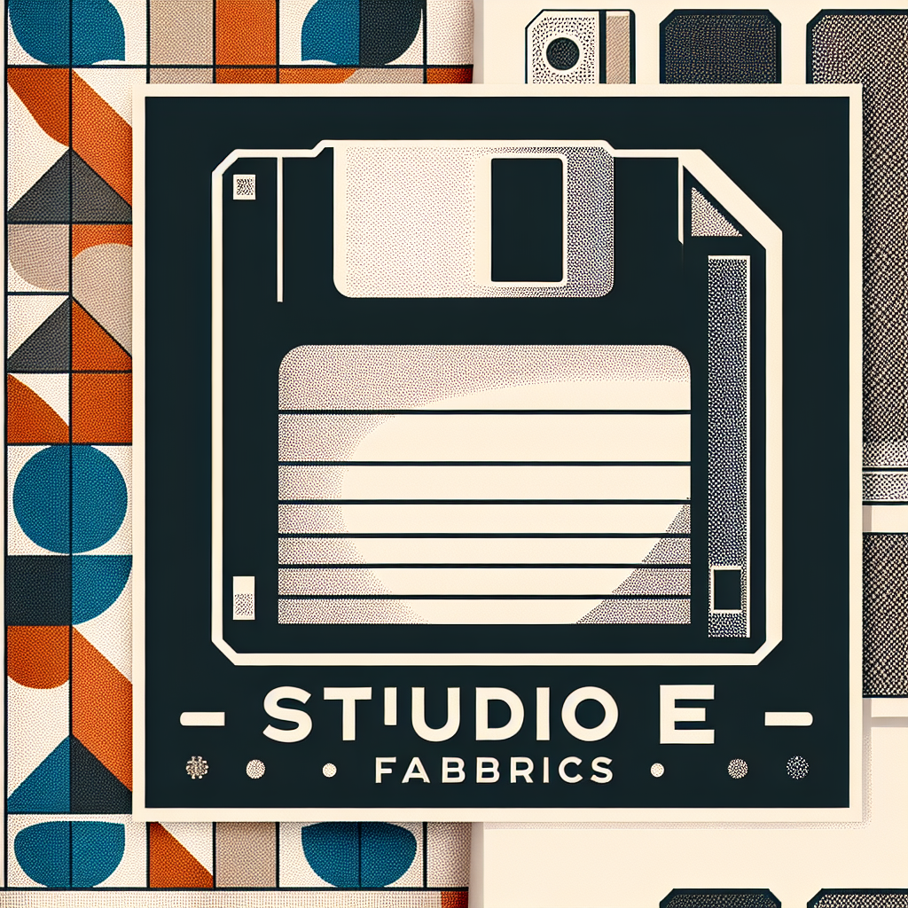 Timeless Elegance: Studio E Fabrics Data Point Retro Floppy Disks White