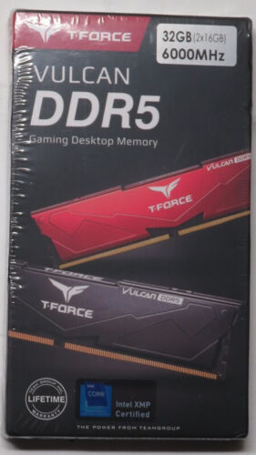 TEAMGROUP T-Force Vulcan DDR5 32GB (2x16GB) 6000MHz PC5-48000 CL38 Intel XMP 3.0