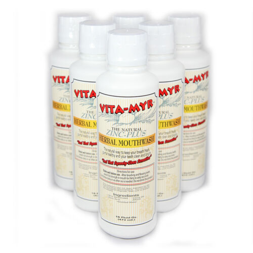 3, 6, or 12 Pack VITA-MYR 16 Ounce Effective Herbal Zinc-Plus Natural Mouthwash