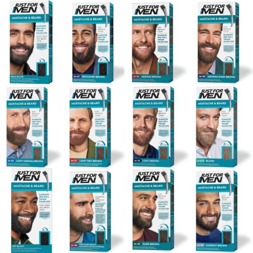 Just For Men Mustache & Beard, Beard Dye for Men with Brush Included – 12 shades