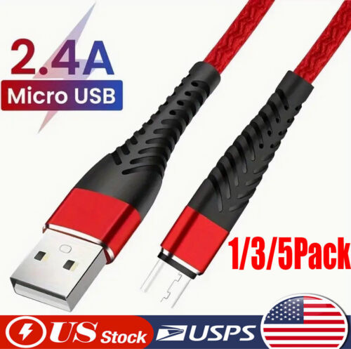 Heavy Duty Micro USB Fast Charger Data Cable Cord For Samsung LOT Android HTC LG