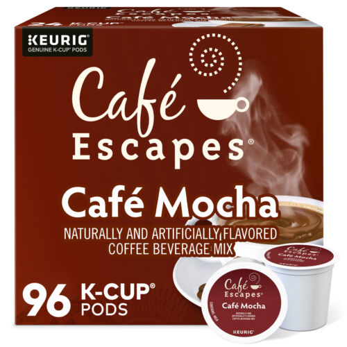 Cafe Escapes Cafe Mocha, Keurig K-Cup Pod, 96 Count