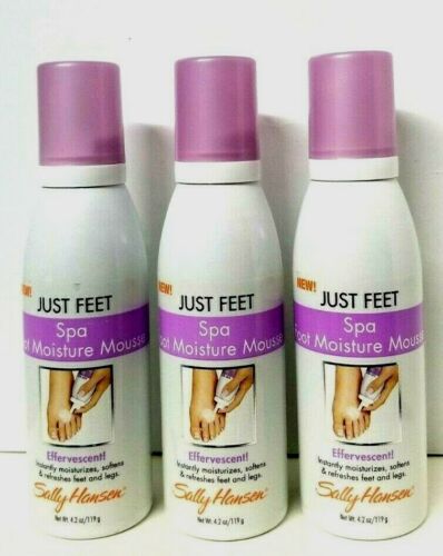 3 pk SALLY HANSEN JUST FEET SPA Foot Moisture Mousse Effervescent 4.2 oz each