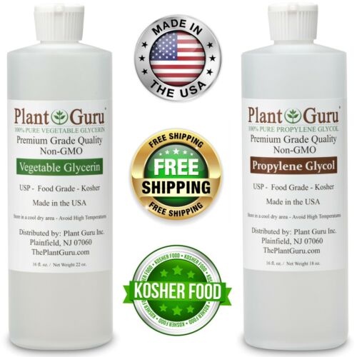 Vegetable Glycerin / Propylene Glycol 16 oz Each USP 99.9% Pure Food Grade VG PG