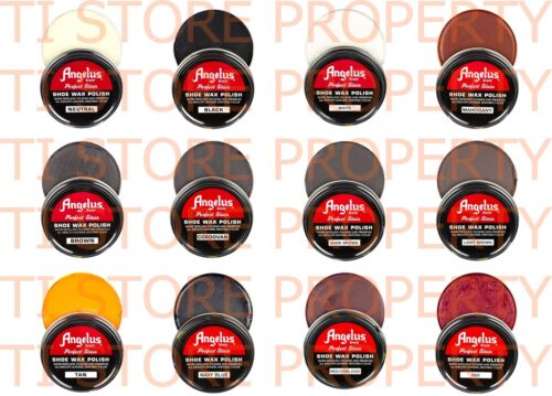 Angelus Shoe Boot Polish Shine Leather PASTE WAX Protector Waterproof 3 oz. Can