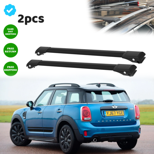 For Mini Countryman F60 2017-2022 Roof Rack Cross Bars Black Set Roof Bar 2pcs