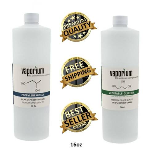 1 VEGETABLE GLYCERIN 1 PROPYLENE GLYCOL USP KOSHER FOOD GRADE 16oz Each PG/VG