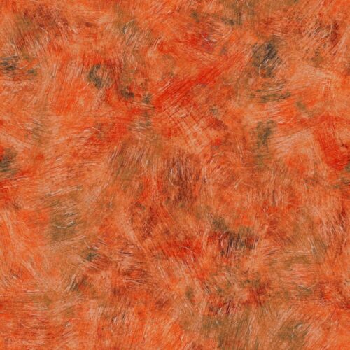 108″ Extra Wide Brush Strokes 38 Quilt Backing By the yard 100% Cotton OrangeTan