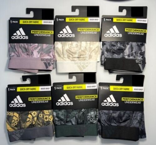 adidas Men’s Boxers Briefs Underwear Quick Dry Fabric Camo / Logo Colors & Sizes