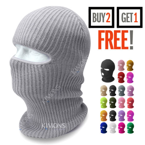 Winter Ski Mask 3 Hole Knitted Skull Balaclava Beanie Hat Men Outdoor Sports Cap