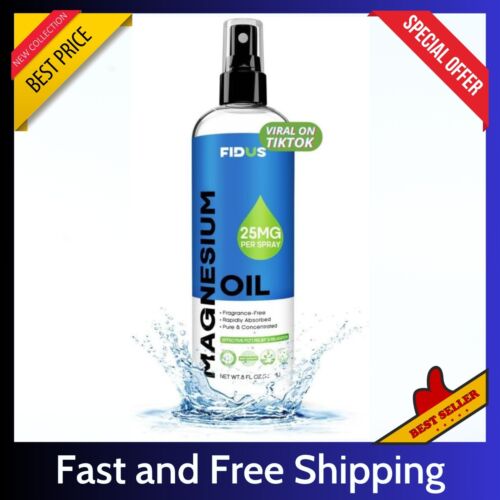 100% Pure Magnesium Oil Spray 8 fl oz – Quick Absorbing Muscle & Joint Relief ..