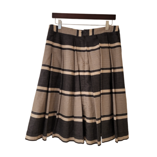 Anthropologie Moulinette Soeurs Skirt Size 8 Tan Grey Stripe A Separate Space